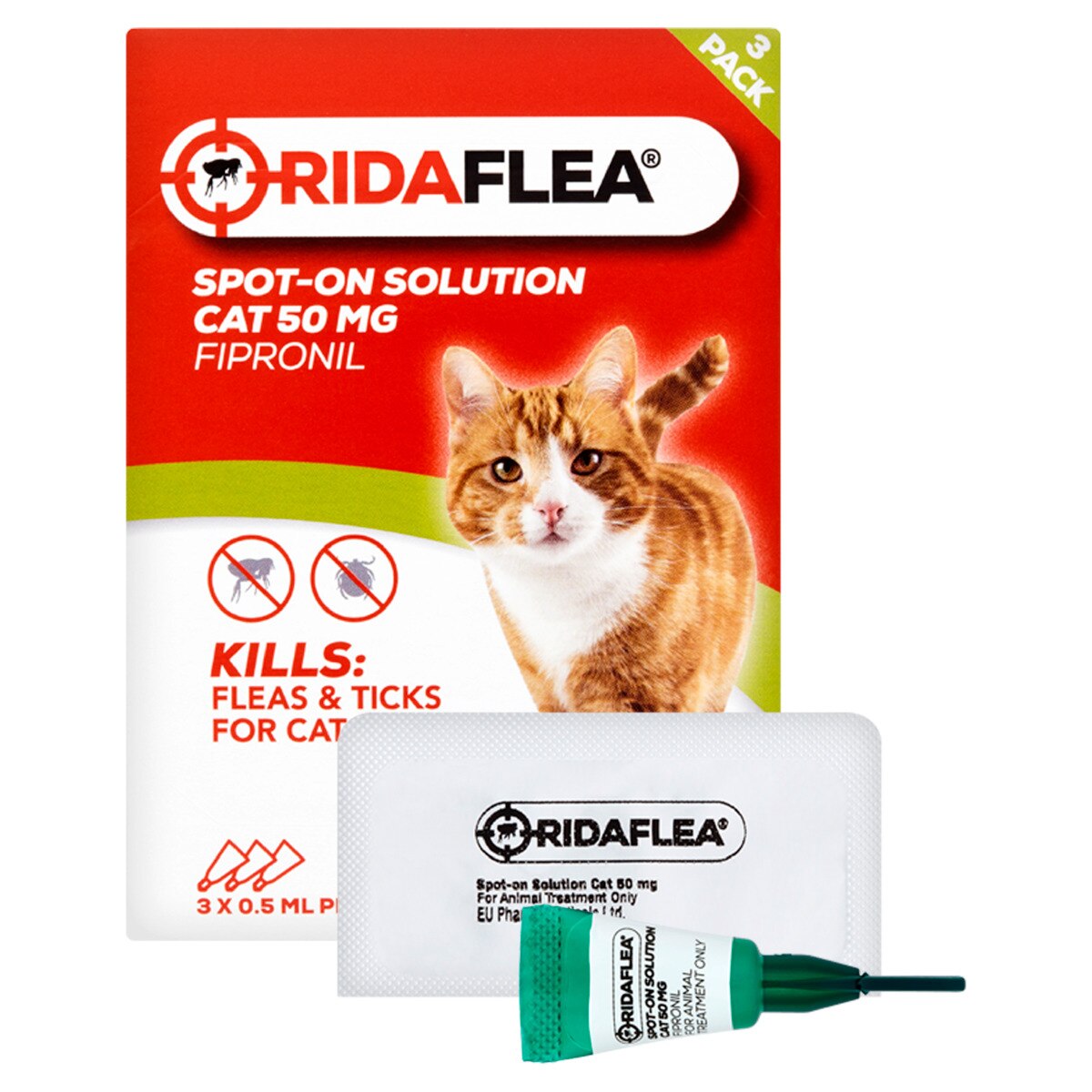 RidaFLEA Spot-On Solution Cat - 3 x 0.5 ml